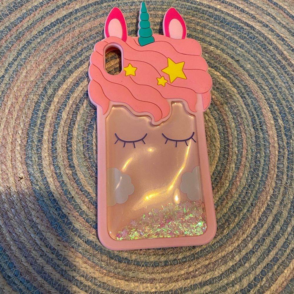 Pink glitter Unicorn iPhone XS Max case